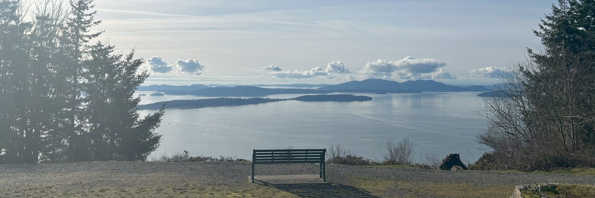 Empty bench overlooking Samish traditional territory